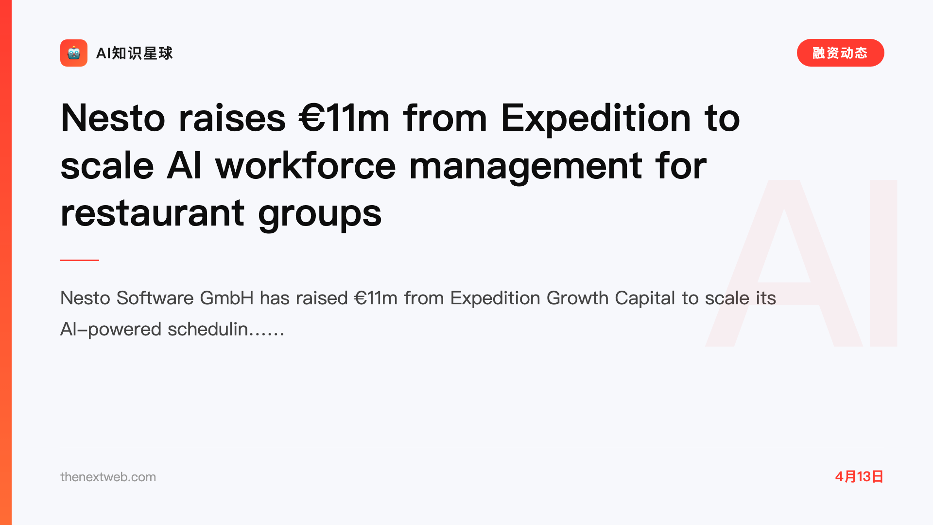 Nesto raises €11m from Expedition to scale AI workforce management for restaurant groups