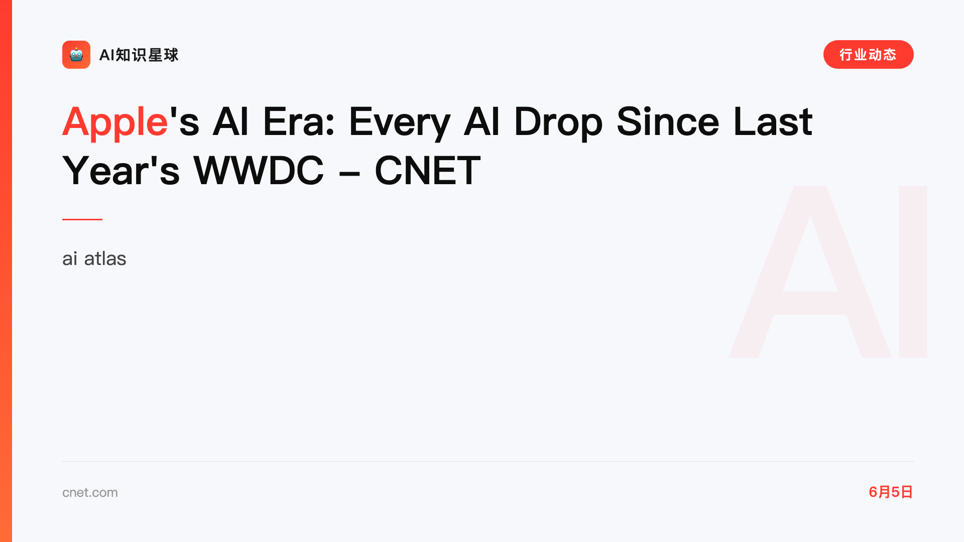 Apple's AI Era: Every AI Drop Since Last Year's WWDC - CNET