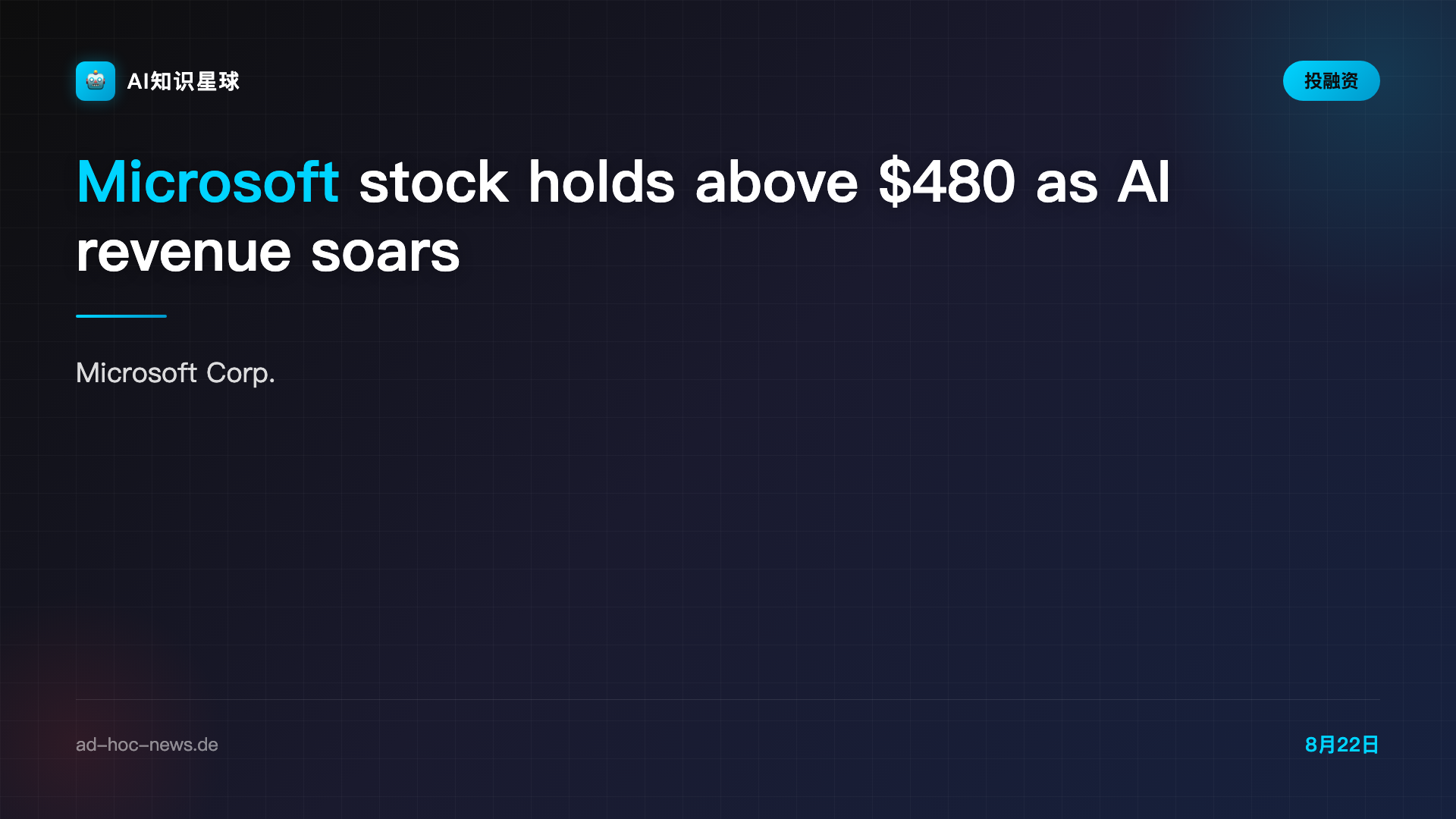 Microsoft stock holds above $480 as AI revenue soars