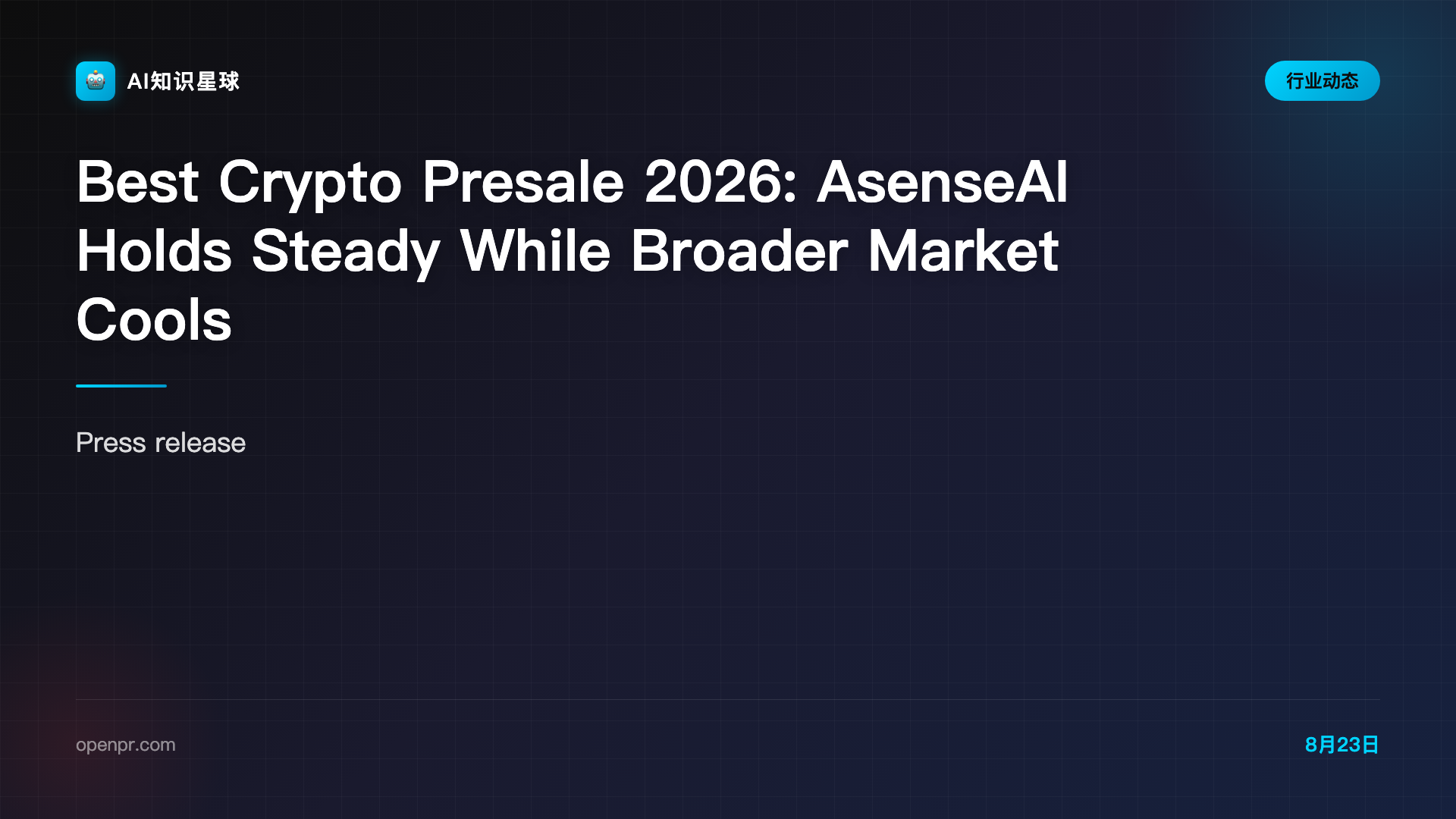 Best Crypto Presale 2026: AsenseAI Holds Steady While Broader Market Cools Off