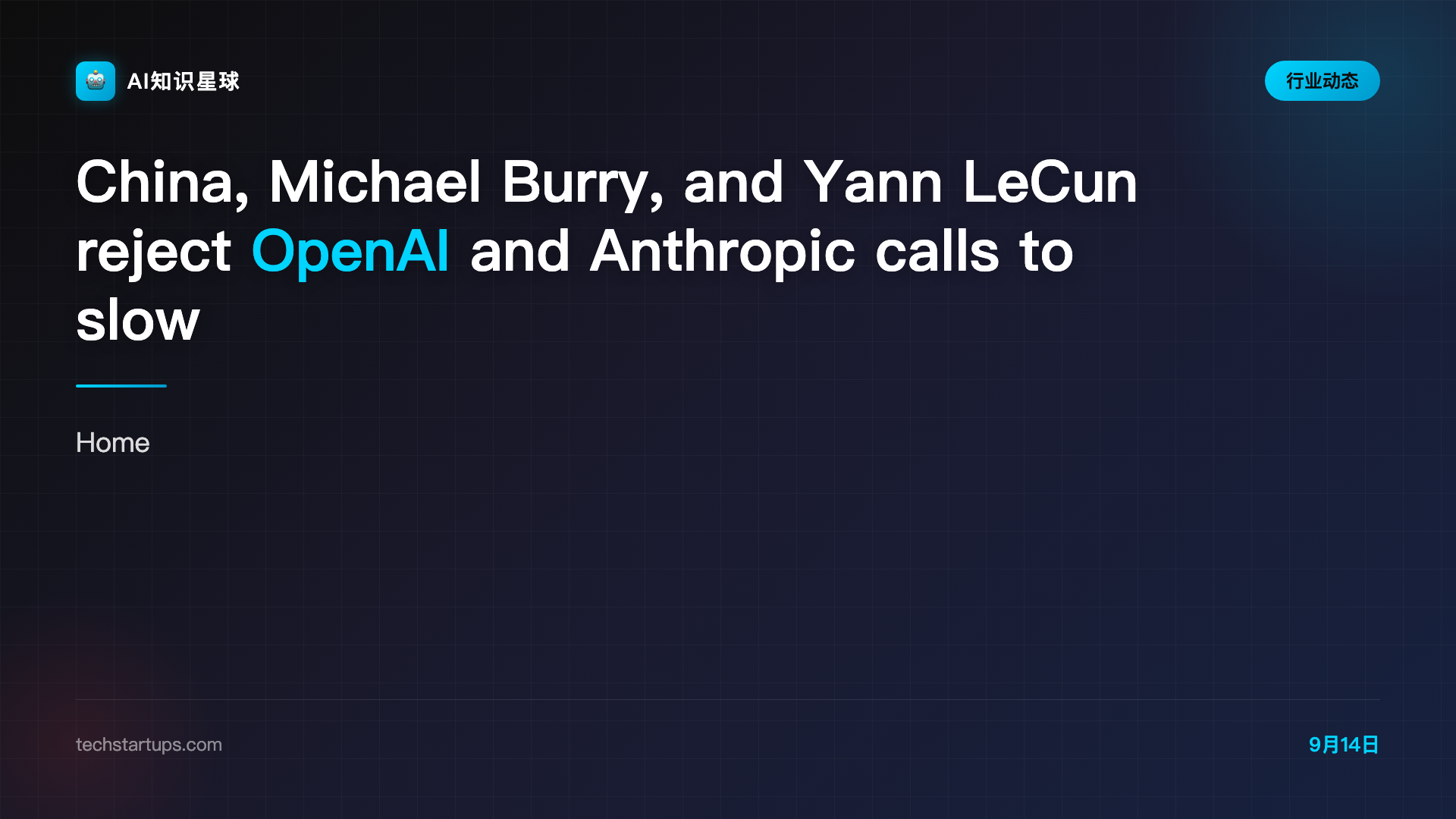 China, Michael Burry, and Yann LeCun reject OpenAI and Anthropic calls to slow AI development; LeCun calls warnings ‘fake’ - Tech Startups